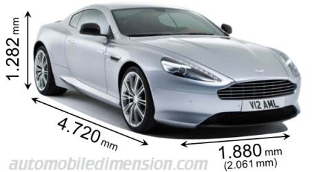 Aston-Martin DB9 2013 dimensions