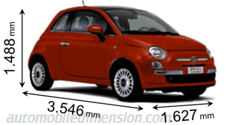 Fiat 500 2008 dimensions